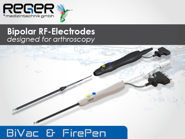 BiVac/FirePen bipolar arthroscopic electrodes